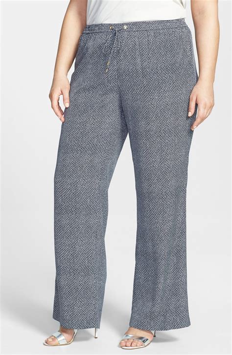 michael kors wide leg drawstring pants|Palm Print Woven Wide.